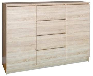 KOMODA SZAFKA 2D4S 120CM DRZWI SZUFLADY SONOMA TOP