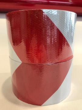 СОВЕТОВАЯ ЛЕНТА СОТОВАЯ красно-белая 10СМ