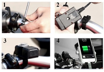 ЗАРЯДНОЕ УСТРОЙСТВО ДЛЯ МОТОЦИКЛА MOTOR QUAD 2x USB 1A + 2.1A