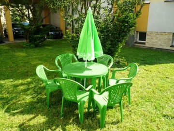 STRONG GARDEN SET 6+1 СТУЛЬЯ, СТОЛ + ЗОНТИК