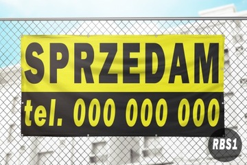 Рекламный баннер типа ДОМ НА ПРОДАЖУ УЧАСТОК 150х75см