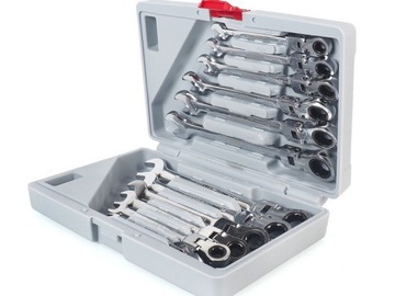 КЛЮЧИ С ТРЕЩОТКОЙ, 8-19ММ, 12 шт., НАБОР КЛЮЧЕЙ