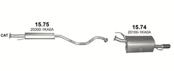 Комплект глушителей на Nissan Juke двиг 1.6 + комплект