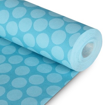 TAPETA ŚCIENNA ZMYWALNA GROCHY DOTS NIEBIESKA 10M