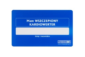 Karta informacyjna Mam wszczepiony kardiowerter
