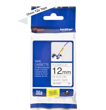 Brother TZEFX231 TZE-FX231 12mm czarny na białym