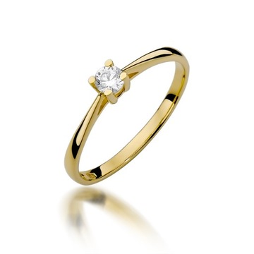 Złoty pierścionek zaręczynowy BRYLANT 0,15 ct