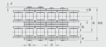РОЛИКОВАЯ ЦЕПЬ 06B-2 GL 3/8