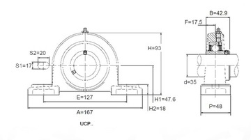 Самоустанавливающийся подшипник UCP 207 в корпусе UCP207