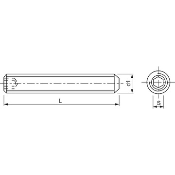 M12x50 WKRĘT ŚRUBA DOCISKOWA DIN 913 NIERDZEWNA A2