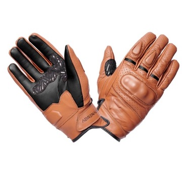 Rękawice skórzane motocyklowe Scrambler brown L