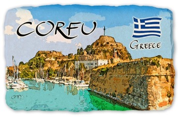 KORFU CORFU GRECJA magnes na lodówkę kamień 556