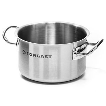 GARNEK STALOWY NISKI POJ. 32L 40X26 CM FORGAST FG02540