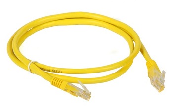 Kabel LAN Patchcord UTP 1m kat. 5e RJ45 żółty