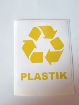 Наклейка ПЛАСТИКОВАЯ КОРЗИНА ДЛЯ МУСОРА сегрегация 15 см