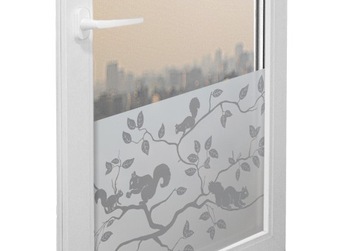 Statyczna Okleina Okienna Folia Ozdobna Na Szyby Wzór Wiewiórki 45x150 DIY