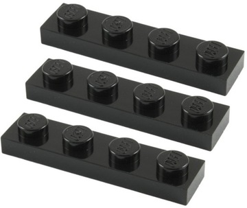 00092a LEGO 3710 371026 - płytka 1x4 - czarny - 3szt