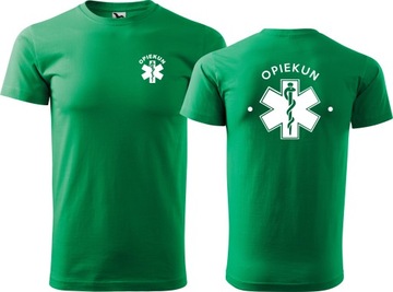 Medyczna koszulka męska z nadrukiem OPIEKUN r. 3XL