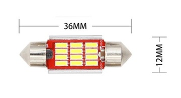 СВЕТОДИОДНАЯ ЛАМПА 12 SMD 4014 C3W C5W C10W CANBUS 36мм