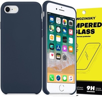 ETUI OBUDOWA SILIKONOWE DO IPHONE 8 /7 +SZKŁO