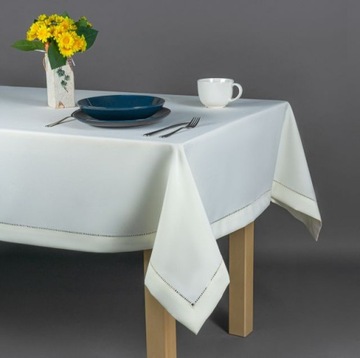 Obrus KREM jasny z mereżką 90x160 plamoodporny