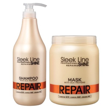 STAPIZ SLEEK LINE REPAIR ШАМПУНЬ 1л + МАСКА 1л