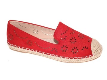 ZAMSZOWE ESPADRYLE DAMSKIE 9023 Red r.37