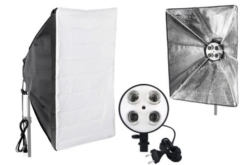LAMPA ŚWIATŁA STAŁEGO SOFTBOX 50x70 NA 4 ŻARÓWKI