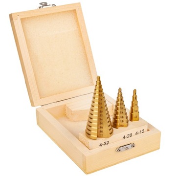 КОНИЧЕСКАЯ СТУПЕНЧАТАЯ ДРЕЛЬ СВЕРЛО 3 шт. HSS TYTAN w