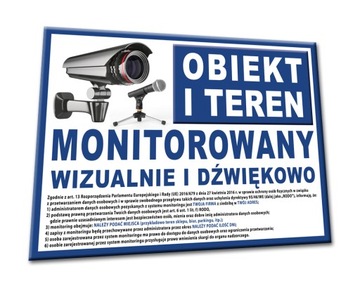 RODO NAKLEJKA MONITORING OBIEKT MONITOROWANY ue