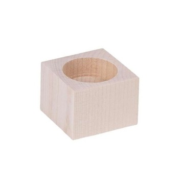 Świecznik Drewniany Kwadrat 4cm Decoupage Ozdoba