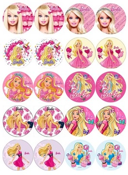 OPŁATKI NA MUFFINKI BARBIE 20 SZTUK DO WYCIĘCIA