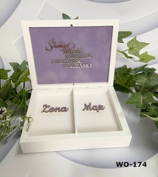 Pudełko na koperty duże +obrączki złote dekory