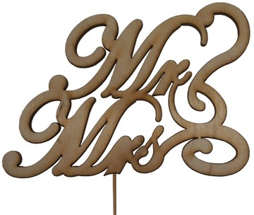 Topper Napis Mr & Mrs Sklejka