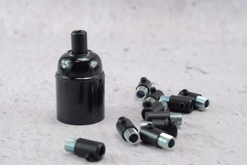 Черный металлический стопор M10x1 с замком для плетеного кабеля для лампы DIY