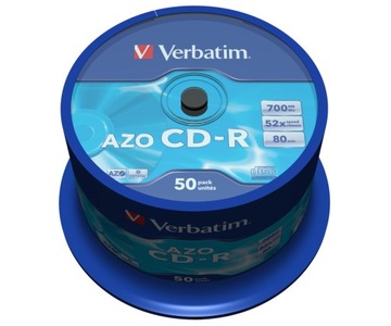 VERBATIM CD-R 700MB 80min cake 100szt AZO Crystal!