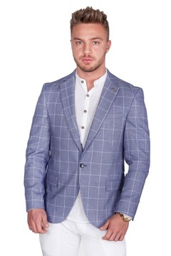 Marynarka niebieska w białą kratę 3524 rozm. 50