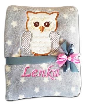 Пушистое ОДЕЯЛО С ИМЕНЕМ + ПОДУШКА Вышивка Крещение