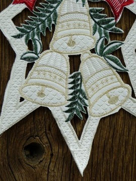 Новогодний кулон с вышивкой колокольчики 33см ПОДАРОК