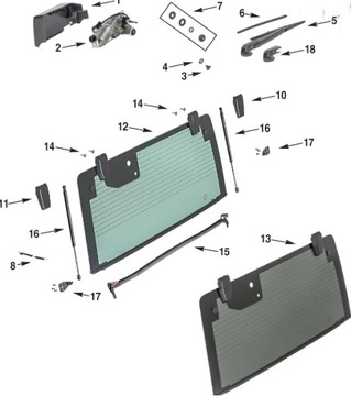 KRYT PANTY OKNO STOP COUVÁNÍ WRANGLER JK 07+