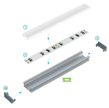 PROFIL ALUMINIOWY TERRA ANODOWANY 1M DO TAŚM LED