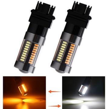 DUAL COLOR P27/7W 66 светодиодов 4014 3157 белый + оранжевый