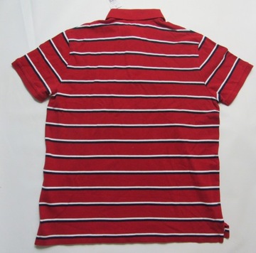 Ralph Lauren CUSTOM FIT CZERWONE POLO W PASKI /XL