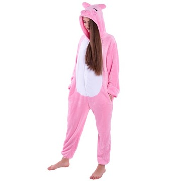 PROSIACZEK PIŻAMA Jednoczęściowa Świnka Kigurumi Onesie Przebranie 170