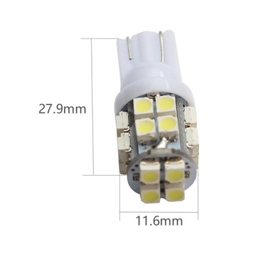 СВЕТОДИОДНАЯ ЛАМПОЧКА 24 SMD 1210 W5W T10 БЕЛАЯ СТОЯНОЧНАЯ ФОНА