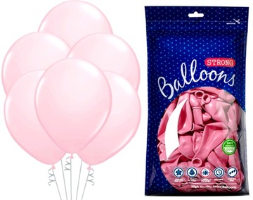BALONY PASTELOWE RÓŻOWE 30CM URODZINY WESELE ROCZEK-50 SZTUK-SB-7499