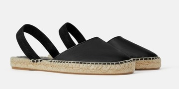 ZARA ESPADRYLE BUTY BEZ PIĘTY PODESZWA Z JUTY 40