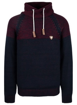 MODNY SWETER MĘSKI KOMIN GOLF WAR. BORDOWY - M