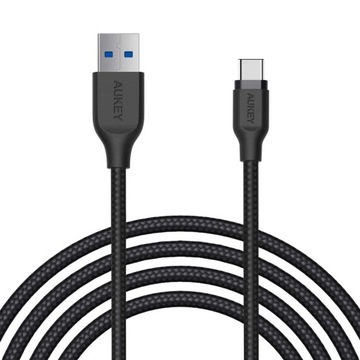 Кабель Aukey CB-AC2 BK USB-C USB-A — USB-C 5 Гбит/с, QC 3.0, 2 м