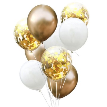 błysk chromowane BALONY ZŁOTE KONFETTI shiny F8a